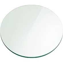 Fab Glass - Mesa redonda de cristal de 48 in, grosor de 3/4 in, cristal pulido plano templado, Vidrio, Transparente, 18 pulgadasFab Glass - Mesa redonda de cristal de 48 in, grosor de 3/…