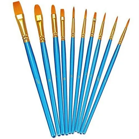 Falling in Art Professional Paint Brush Set, 4Pcs Round Pointed Paintbrush Set, Wooden Handle Nylon Hair Artist Brushes for Watercolor Painting and Fine Art(#2#4#6#8)