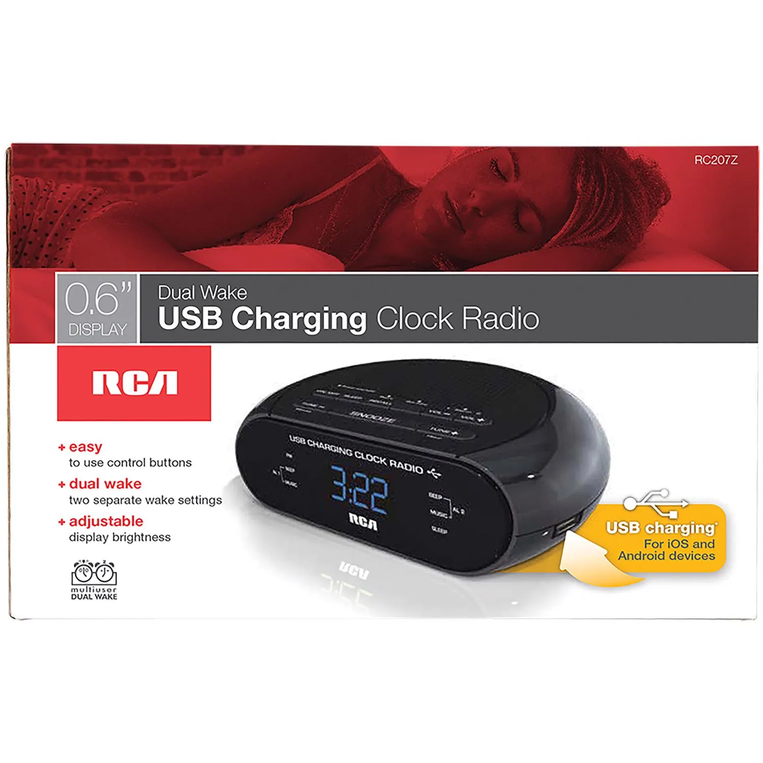 RCA USB Charging Clock Radio