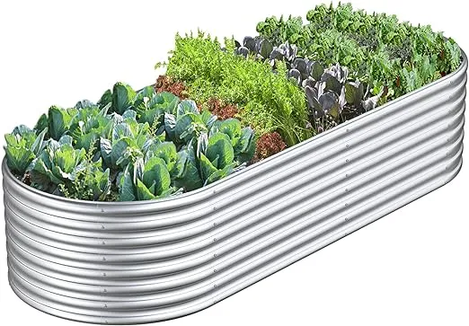 FRIZIONE 8x4x2FT Raised Garden Bed for Vegetables, Outdoor Garden Raised Planter Box, Backyard Patio Planter Raised Beds for Flowers, Herbs, Fruits