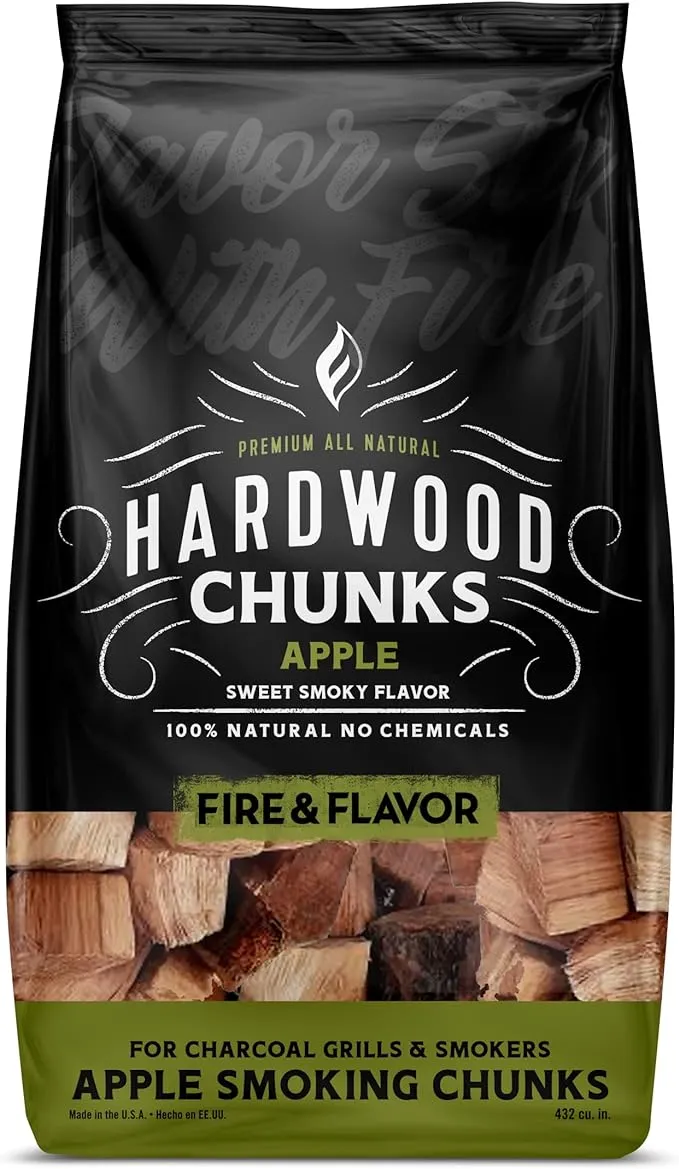 Fire & Flavor - Premium Smoking Wood Chunks, 4-Lbs, Apple