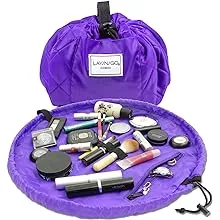 Lay-n-Go Cosmo Drawstring Cosmetic & Makeup Bag Organizer, Toiletry Bag for Travel, Gifts, and Daily Use, 20 inch, Purple