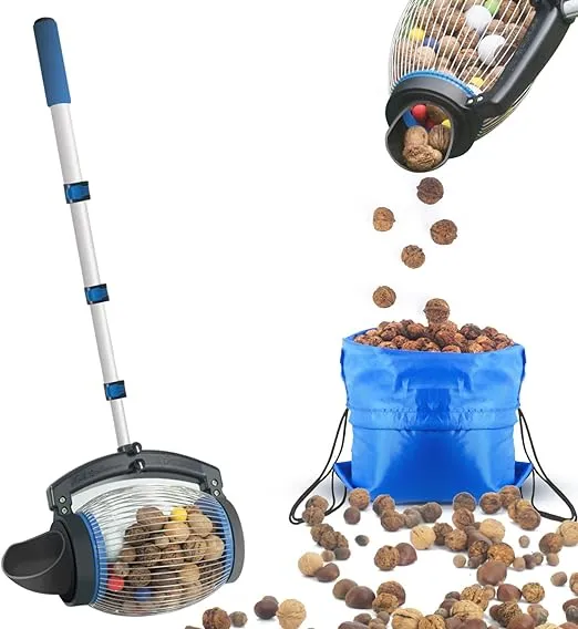 Zozen Nut Gatherer, Walnut Picker Upper Roller, Pecan Picker Upper - Directly Dump Outlet | Apply to Walnut, Pecan, Hickory, Chestnuts, Buckeyes, Nerf Balls, Golf Objects Size 3/4'' to 1.5''; 1 GallonZozen Nut Gatherer, Walnut Picker Upper Roller, Pecan