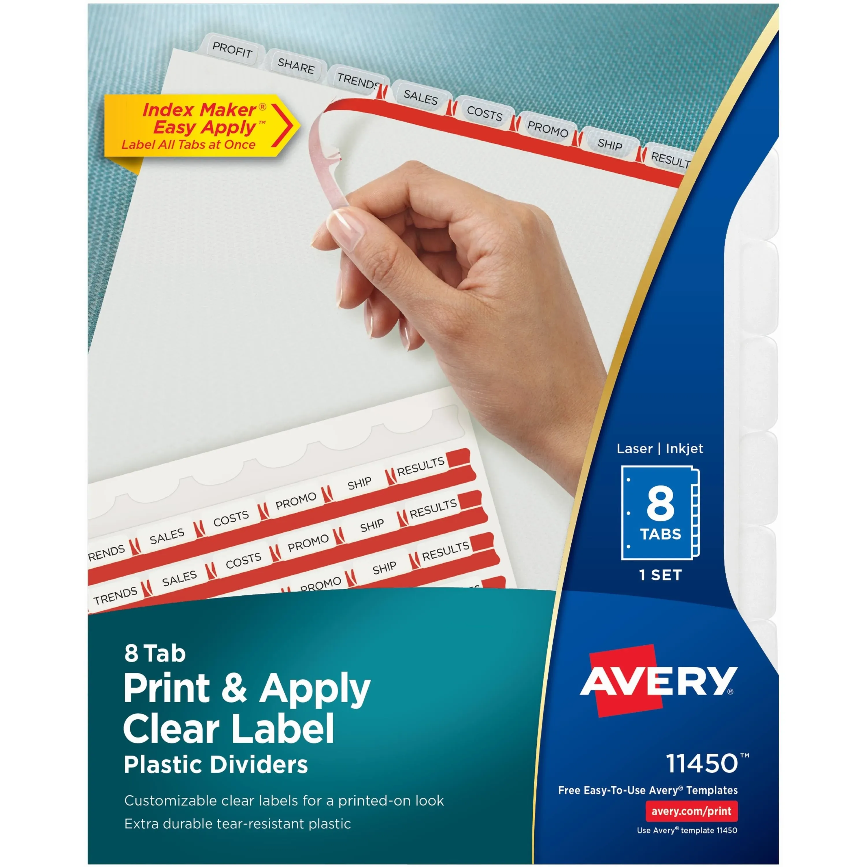 Avery Print Apply Index Maker Clear Label Dividers