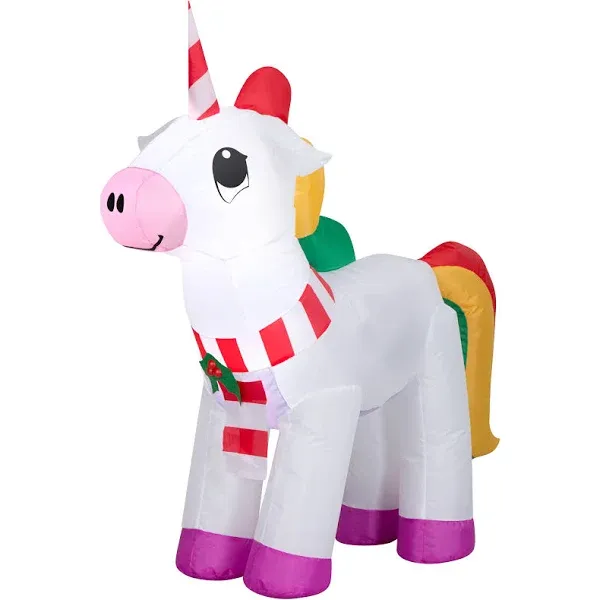 Holiday Time Christmas Unicorn Self Inflatables Airblown 3.5 ft Tall LED Lights
