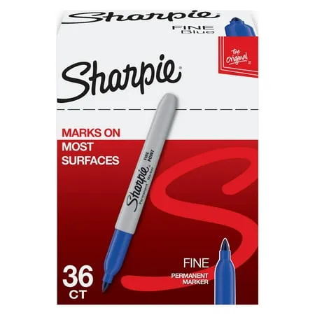 Sharpie Fine Point Permanent Marker Blue 36/Pack