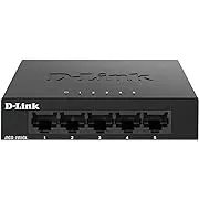 D-Link DGS-105GL, Ethernet Switch, 5 Port Gigabit Unmanaged Desktop Plug and Play Sturdy Metal Housing Fanless Design EEE