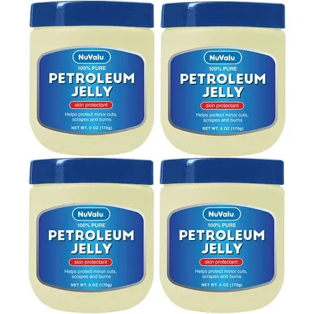 NuValu Petroleum Jelly, 6 oz, Pack of 4 (100% Pure Original)