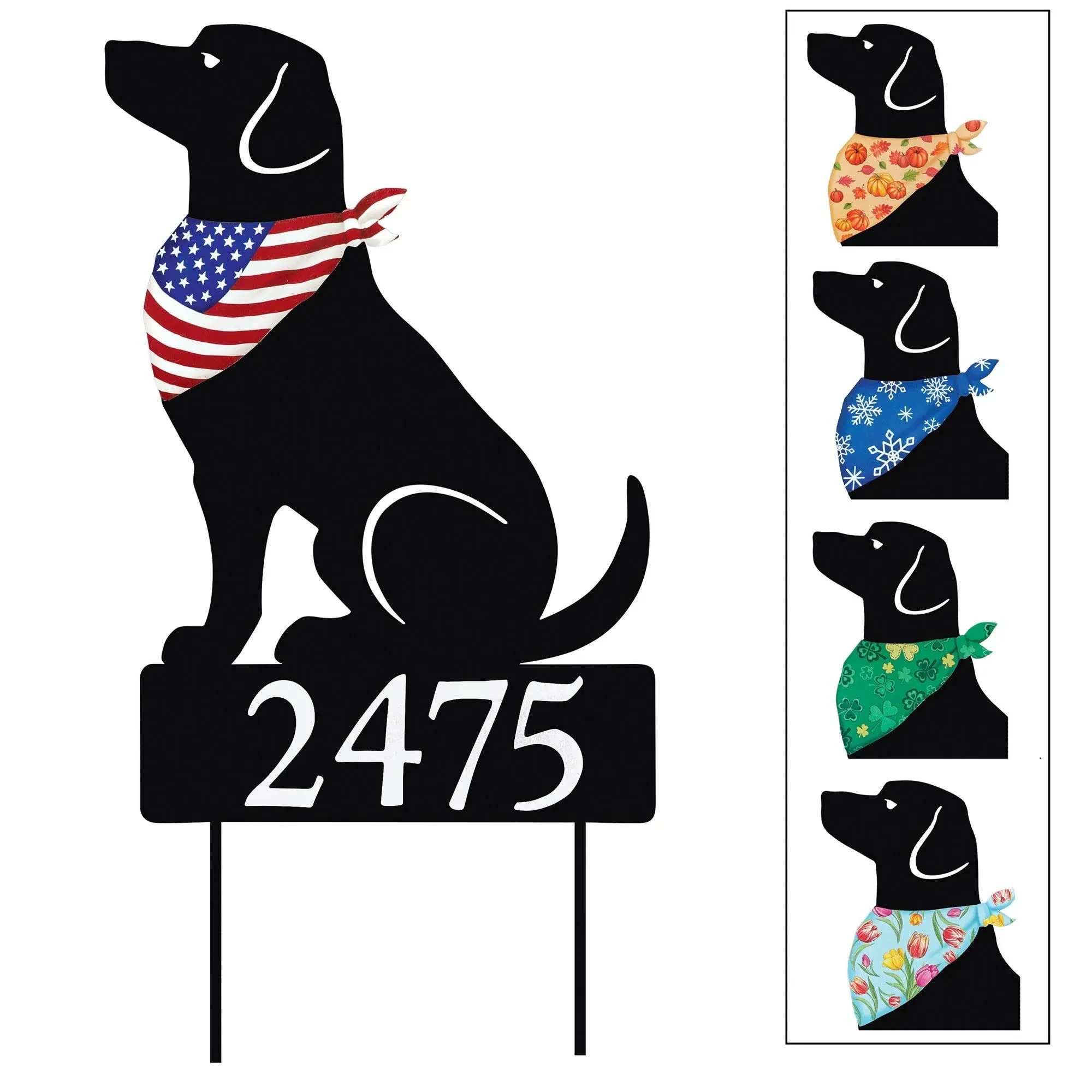 5 Interchangeabl<wbr/>e Seasonal Magnet Bandana Address Stake