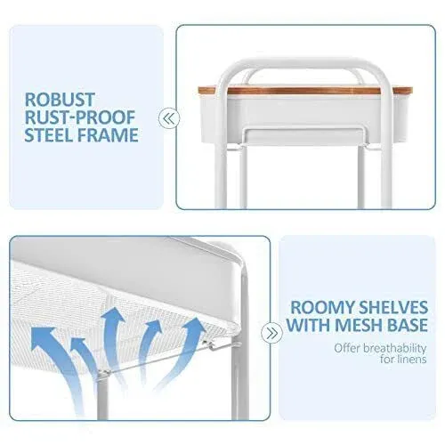 Lockable Wheels 3-Tier Storage Trolley - Durable & Stylish Utility Cart in Grey