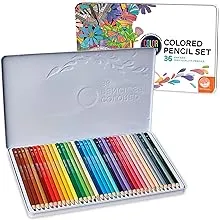 MindWare Color by Number Colored Pencils for Kids & Adults – Great as Drawing Pencils or Classroom Supplies - Set of 36 Coloring Pencils in a Durable Tin Storage Container – Ages 5 and Up