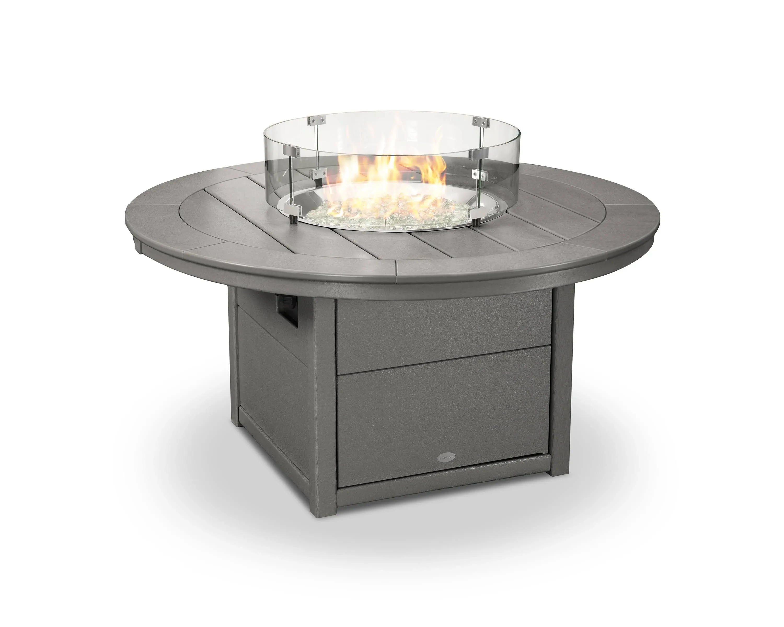 POLYWOOD® Round 48" Fire Pit Table (Slate Grey)