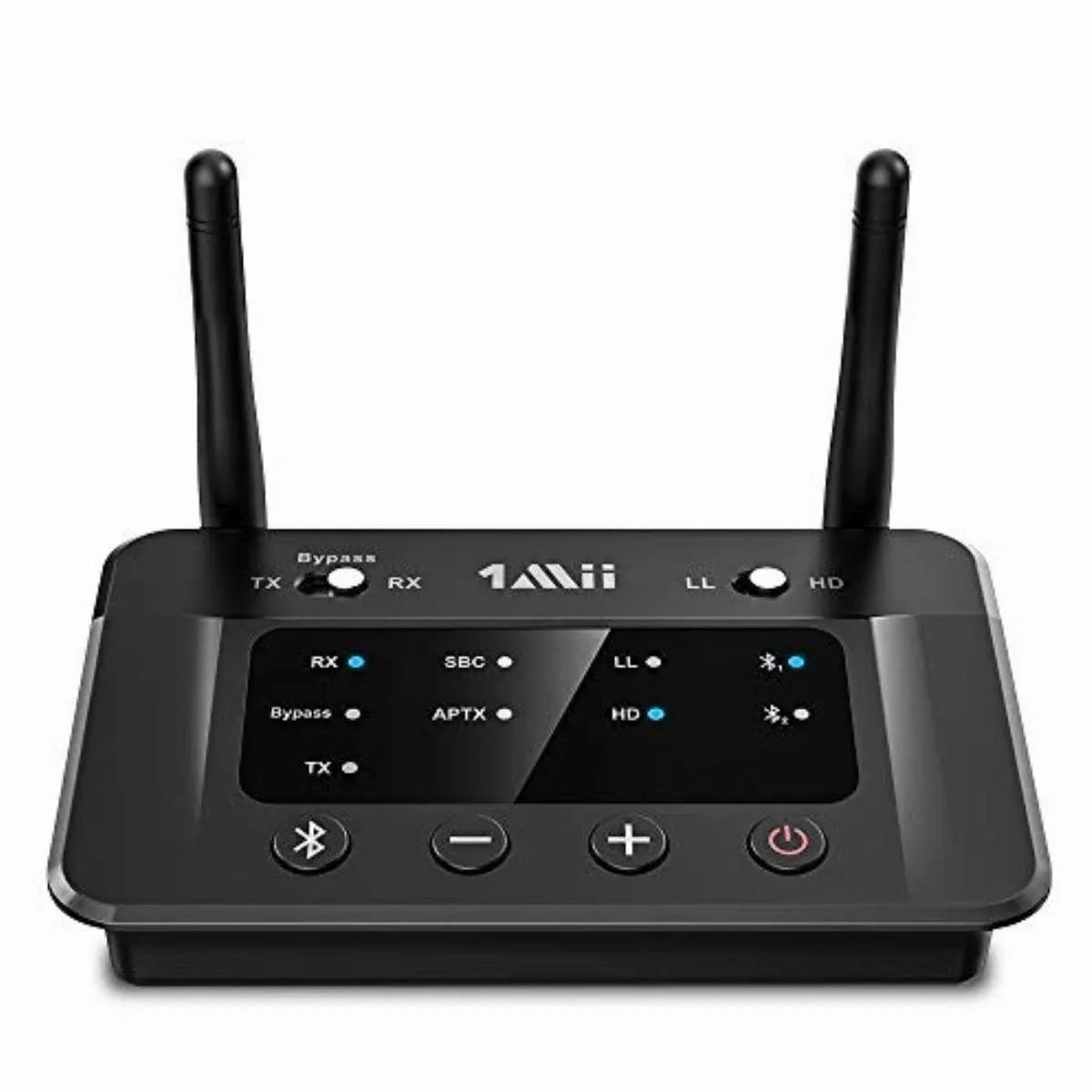 1Mii B03+ Bluetooth Transmitter Receiver for TV Home Stereo, Long Range Bluetooth 5.3 Adapter for TV Audio with Screen, aptX Low Latency & HD, Optical