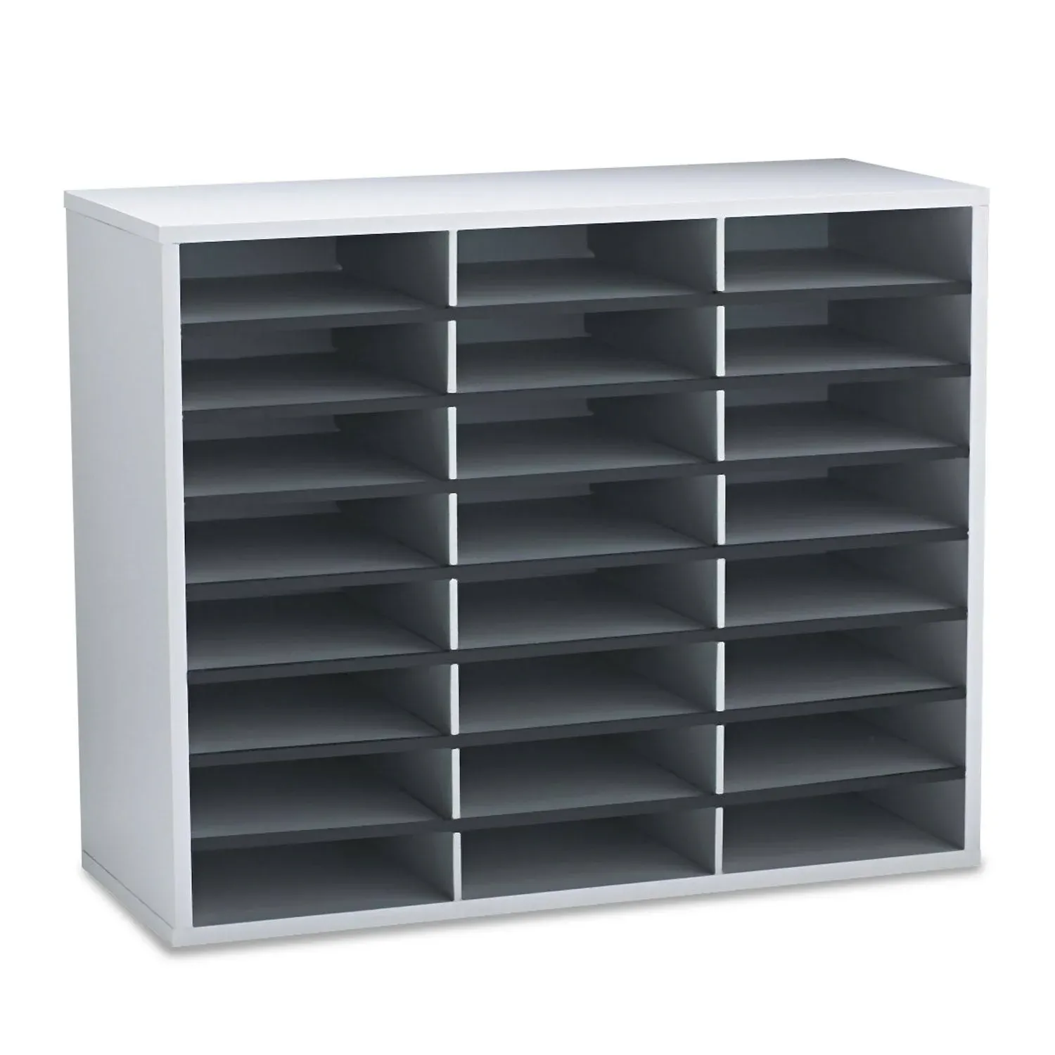 Fellowes 24-Compartment Literature Organizers, 29" x 23.44", Dove Gray (25041)