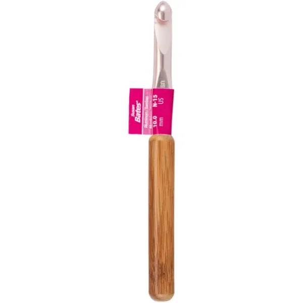 Susan Bates Silvalume Bamboo Handle Crochet Hook