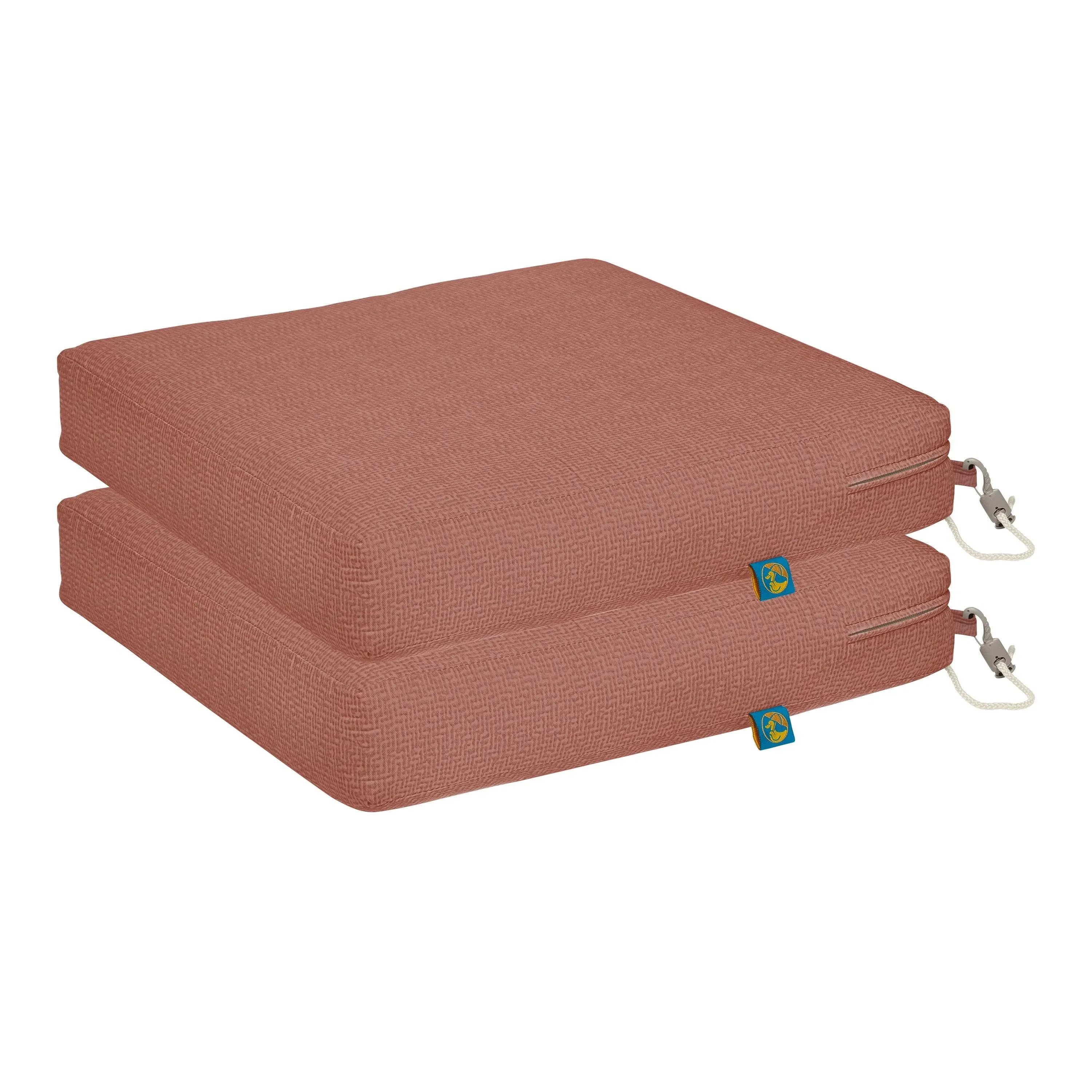 Duck Covers Weekend Water-Resistant Outdoor Dining Seat Cushion, 17 x 17 x 3 Inch, Straw, 2 Pack, Patio Seat Cushions
