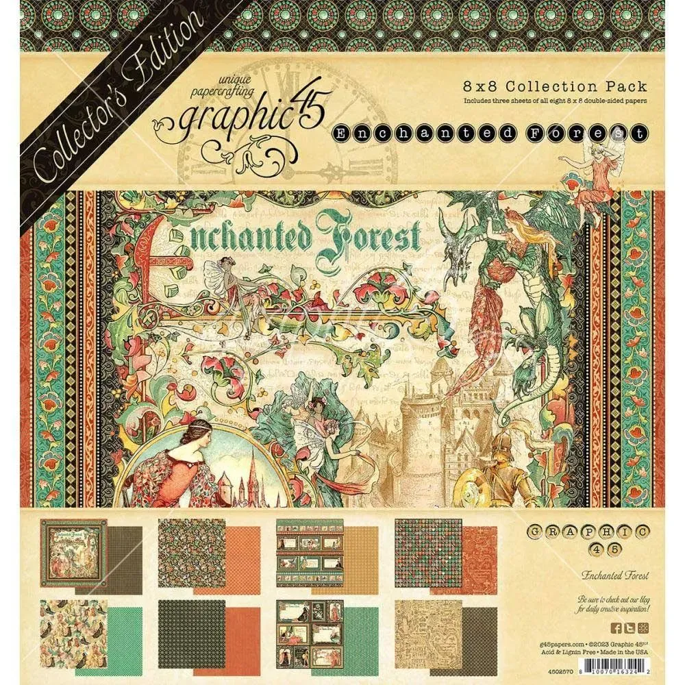 GRAPHIC 45 Enchanted Forest Collector's Edition Pack 8"X8"