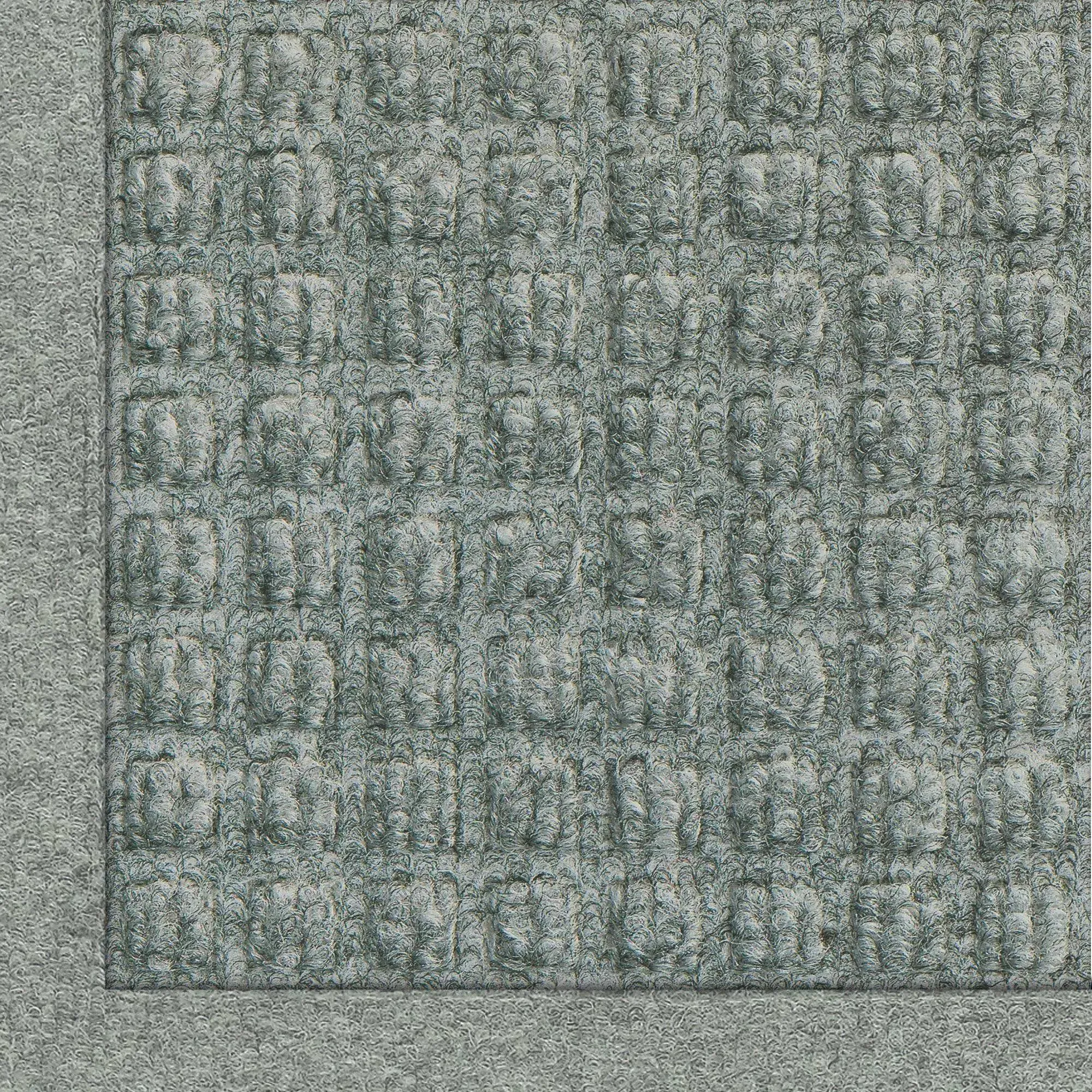 Waterhog Squares Entrance Mat Fashion Border 3/8" Thick 4' x 6' Gray