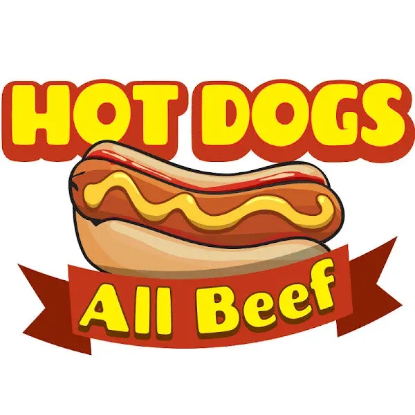 HOT Dogs 36" Concession Decal Sign cart Trailer Stand Sticker Equipment