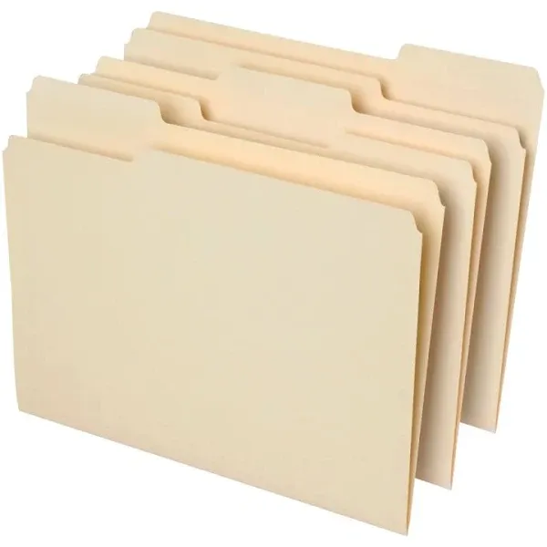 Office Depot 1/3 Cut Letter Size File Folders