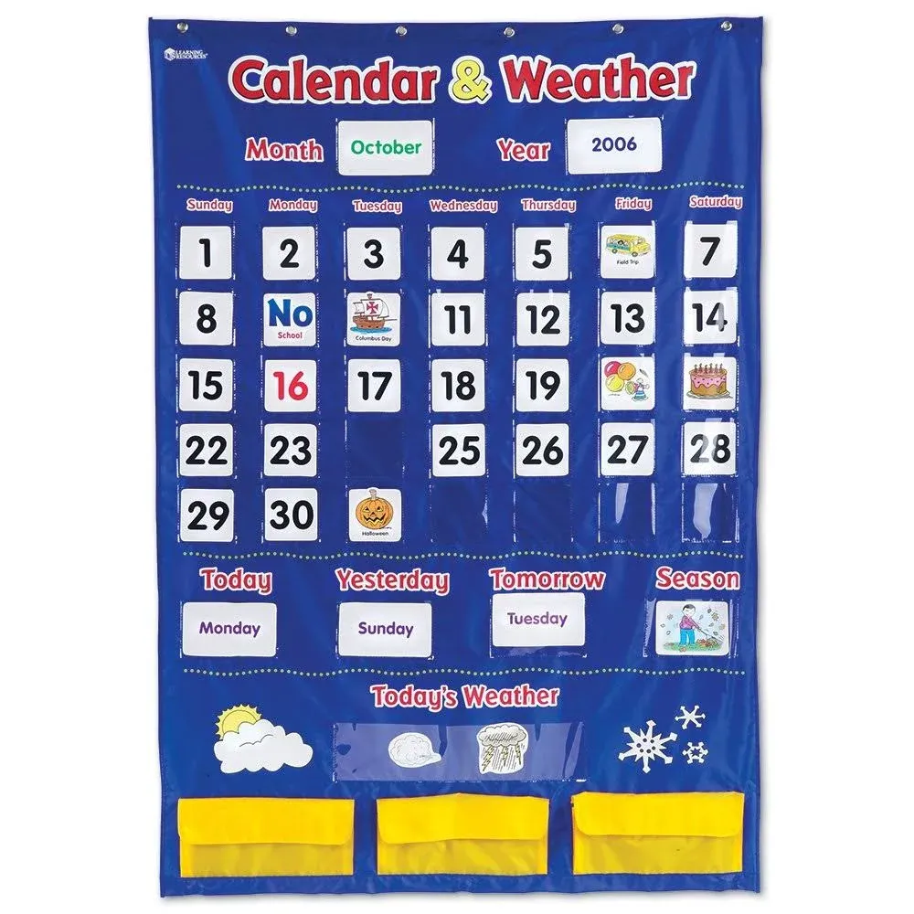 Calendar & Weather Pocket Chart - Classroom Calendar, Calendar and Weather Chart