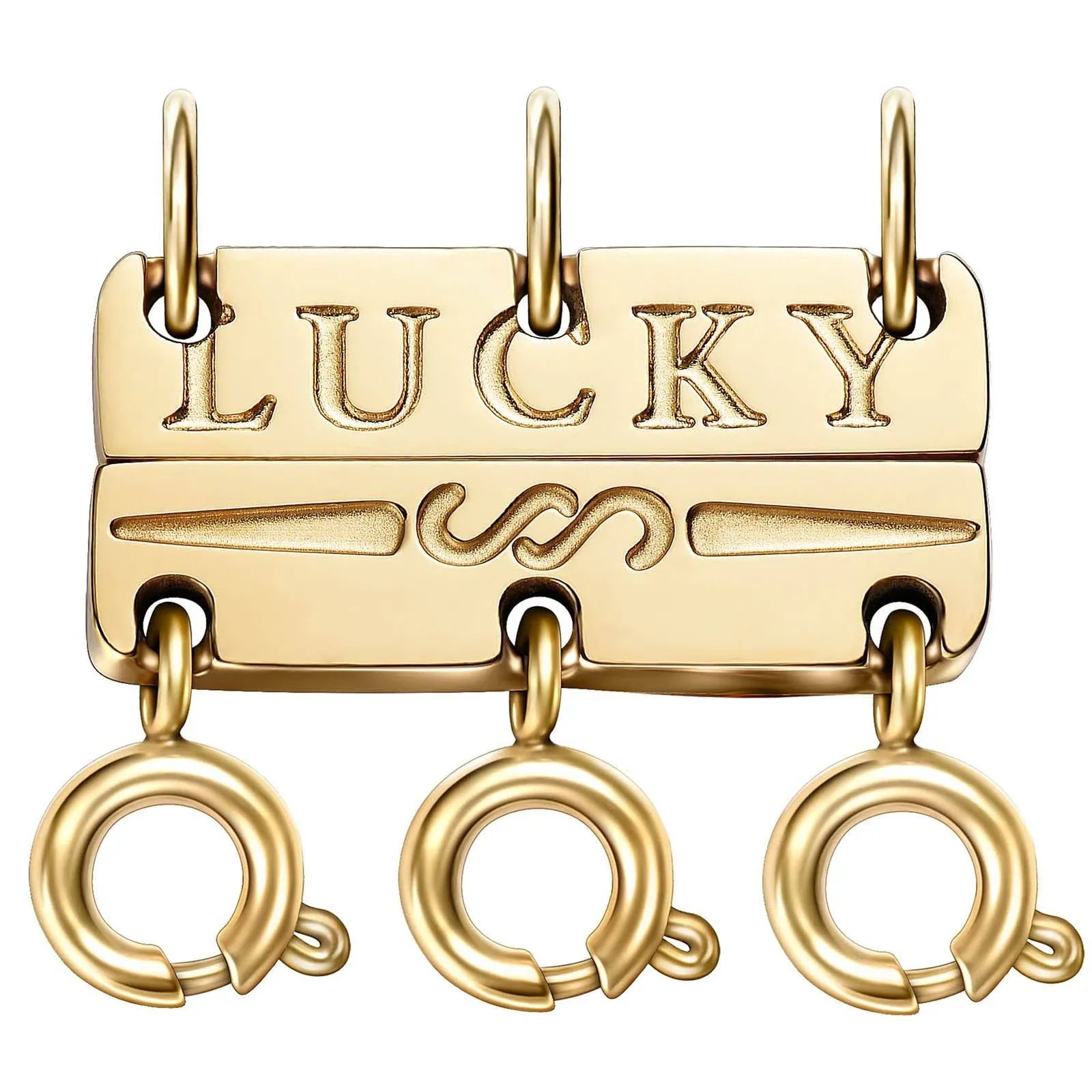 Qulltk Lucky Necklace Layering Clasps 18K Gold and Silver Separator for Stackable Necklaces Chains,Multiple Necklace Clasps and Closure