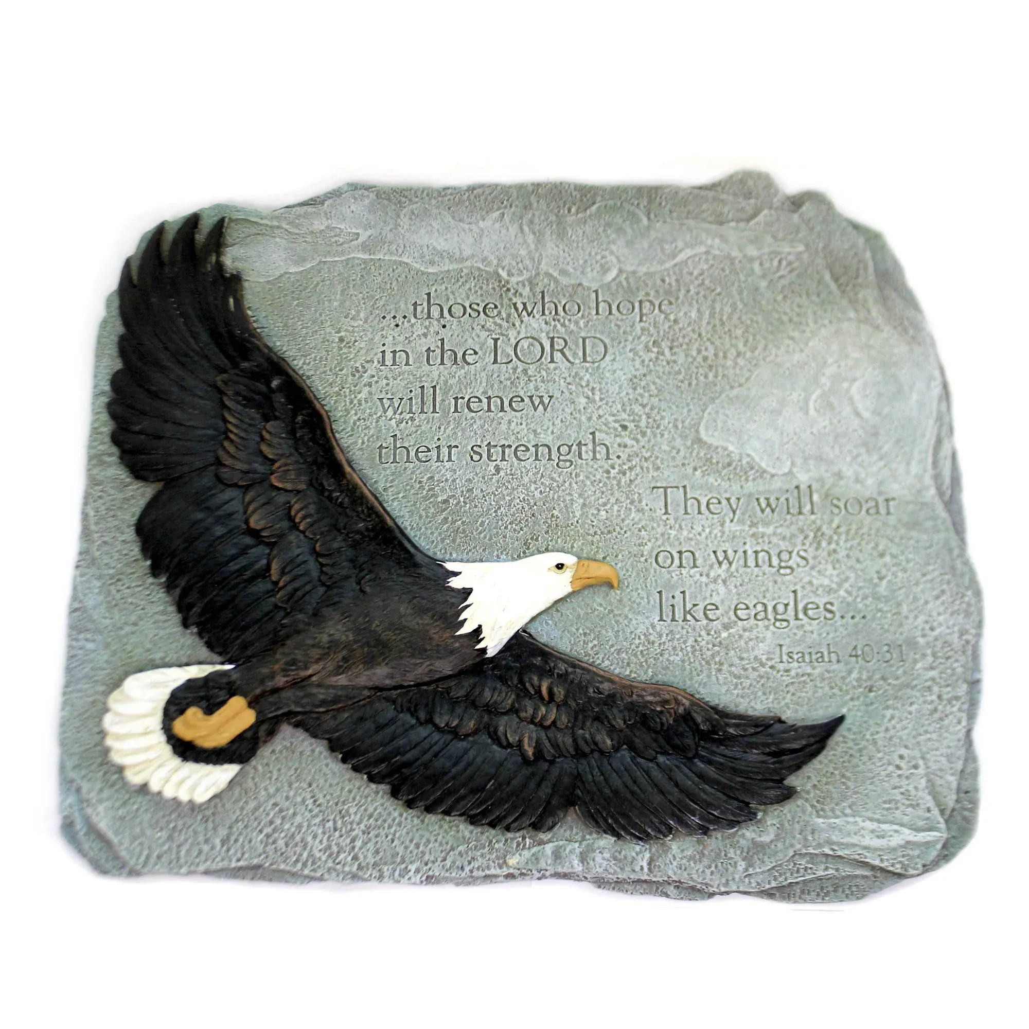 Joseph's Studio by Roman Inc., EAGLES WINGS GARDEN STONE, Garden Collection, Religious Statue, Holy Family, Memorial, Angel, Patron Saint, Garden Décor (11x12x2)