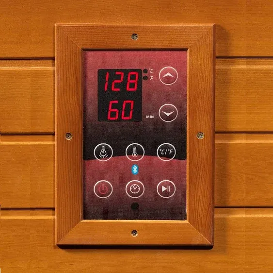 Dynamic Saunas Golden Designs Barcelona Select Elite 1-2-person PureTech Near Zero Far Infrared Sauna Canadian Hemlock