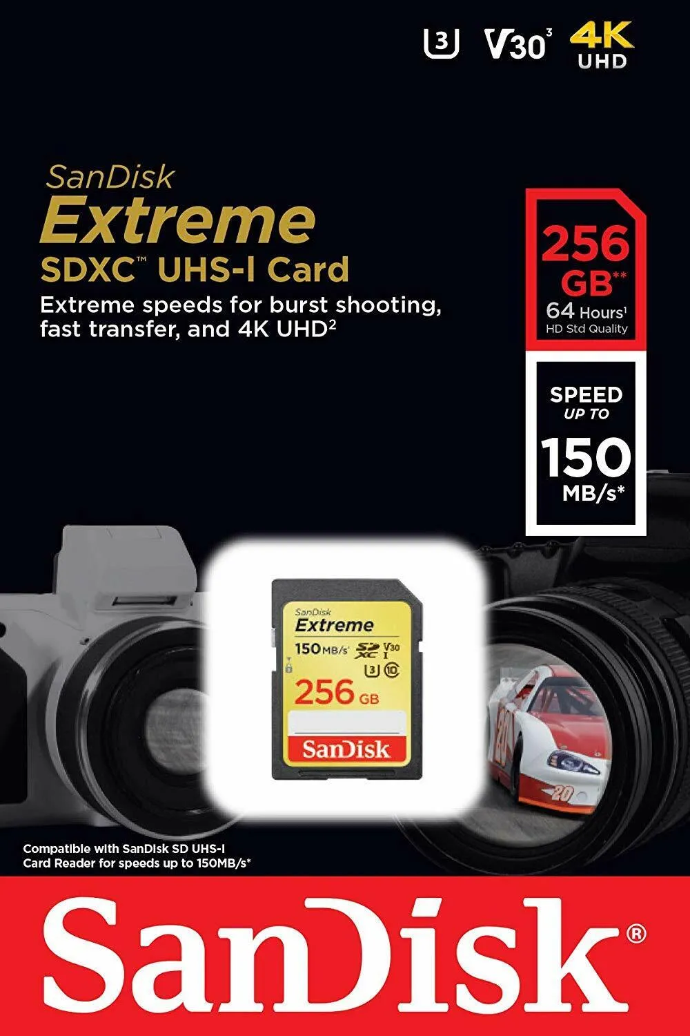 SanDisk 256GB Extreme SDXC UHS-I - SDSDXVV-256G-GNCIN Memory Card