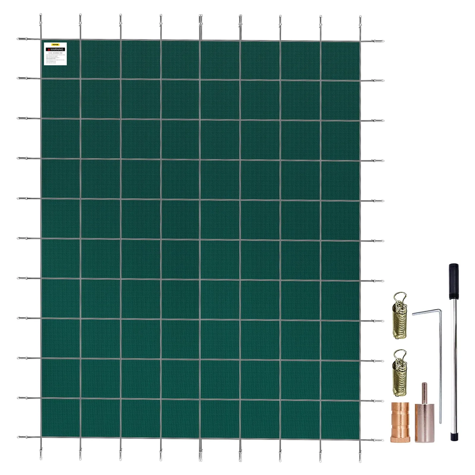 Green Mesh Solid Pool Safety Cover for 16x30ft Rectangle Inground Swimming Pool - Winter Safety Cover