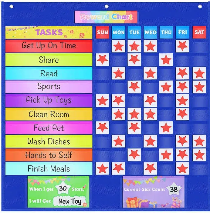 Kruideey Reward Chart for Kids Behavior Star Chore Chart for Toddlers at Home...