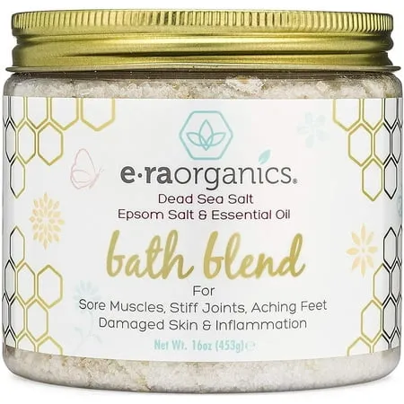 Era Organics Relaxing Bath Salts & Essential Oils – Extra Soothing Spa Quality Epsom Salt, Dead Sea Salt & Essential Oil Blend for Sore Muscles, Swollen Feet, Sitz Bath for Hemorrhoids Help & More