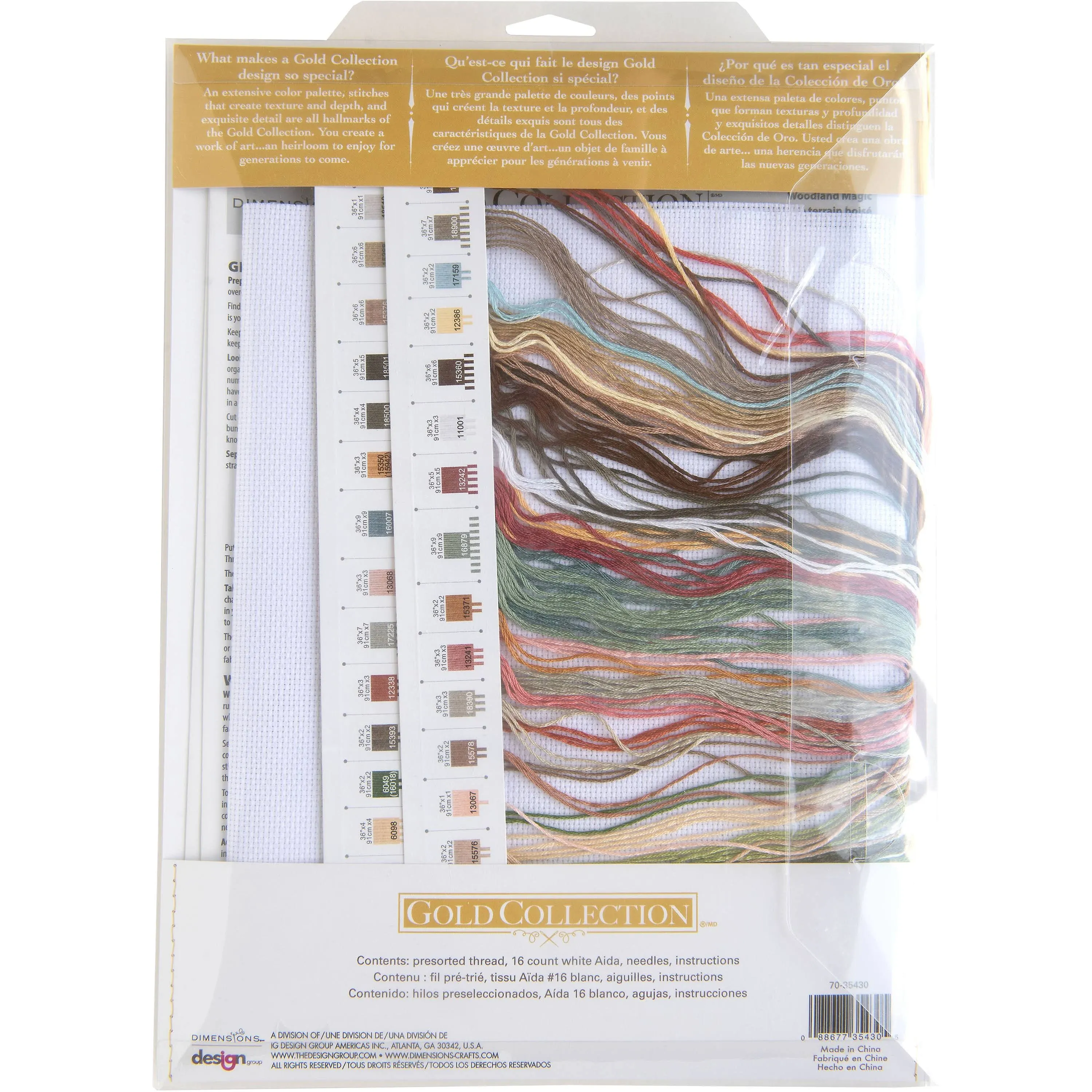 Dimensions Gold Collection Woodland Magic Counted Cross Stitch Kit, 16" x 11", 18 Cnt. White Aida 5 pcs