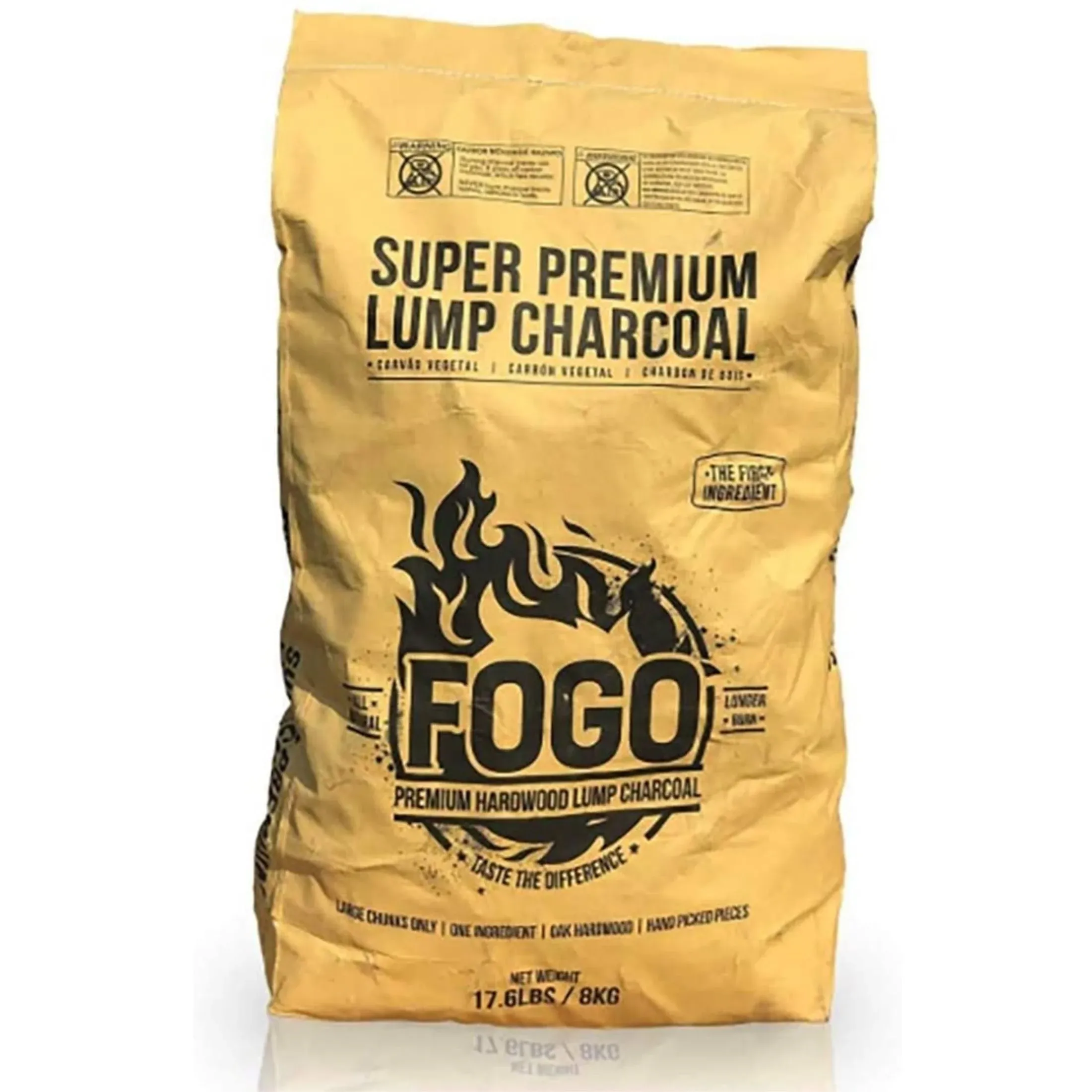 FOGO Super Premium Oak Restaurant Quality All-Natural Large Sized Hardwood Lump Charcoal for Grilling and Smoking, 17.6 Pound Bag