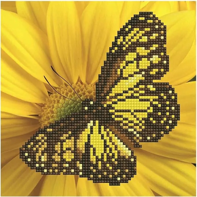 Diamond Art Kit 8" x 8" Beginner Butterfly