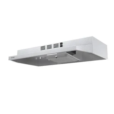 Hermitlux Range Hood 30 inch Under Cabinet, Stainless Steel Vent Hood with LED Light, HMX-USF39A76-AC