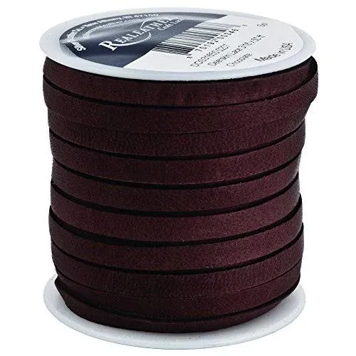 Realeather Deerskin Leather Lace, 3/16" x 50', Chocolate