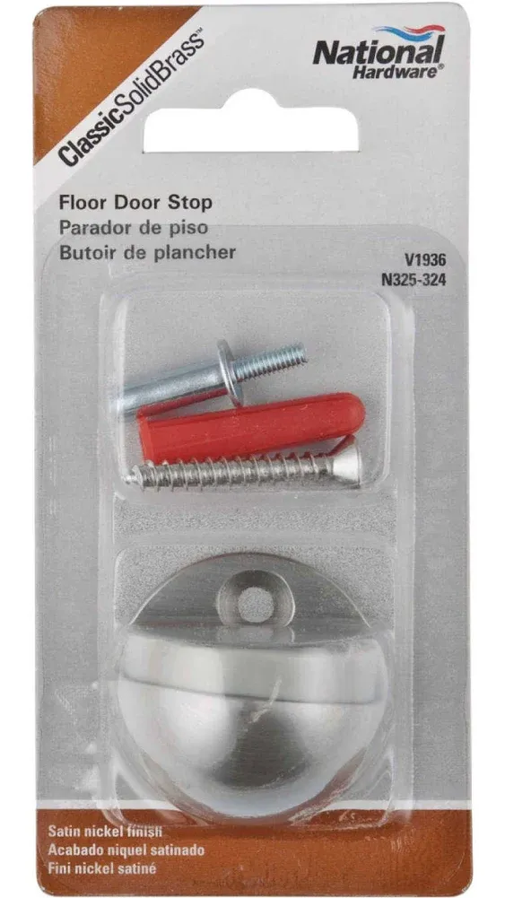 National Satin Nickel Floor Door Stop N325-324