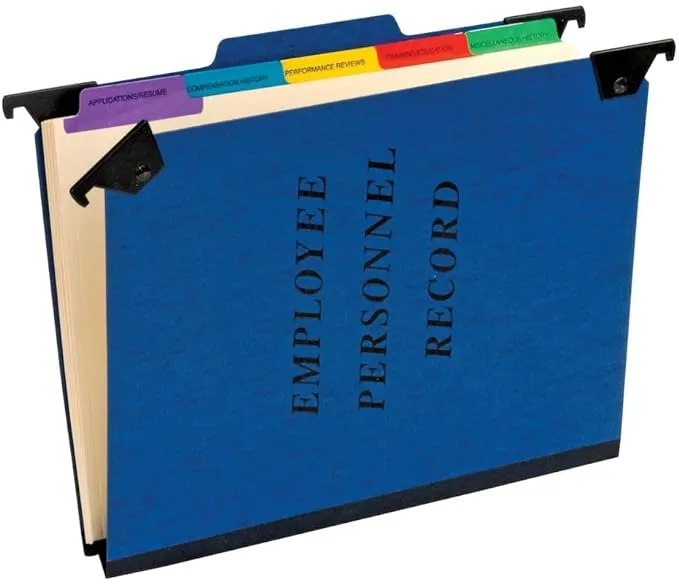 Pendaflex Hanging Personnel Folders, 1/3 Cut Top Tab, Letter, Blue