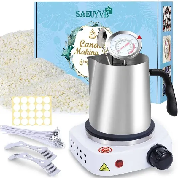 SAEUYVB Candle Making Kit for Adults with Hot Plate, DIY Starter Soy Candle Making Supplies/Kit - Perfect As Home DecorationsBlack