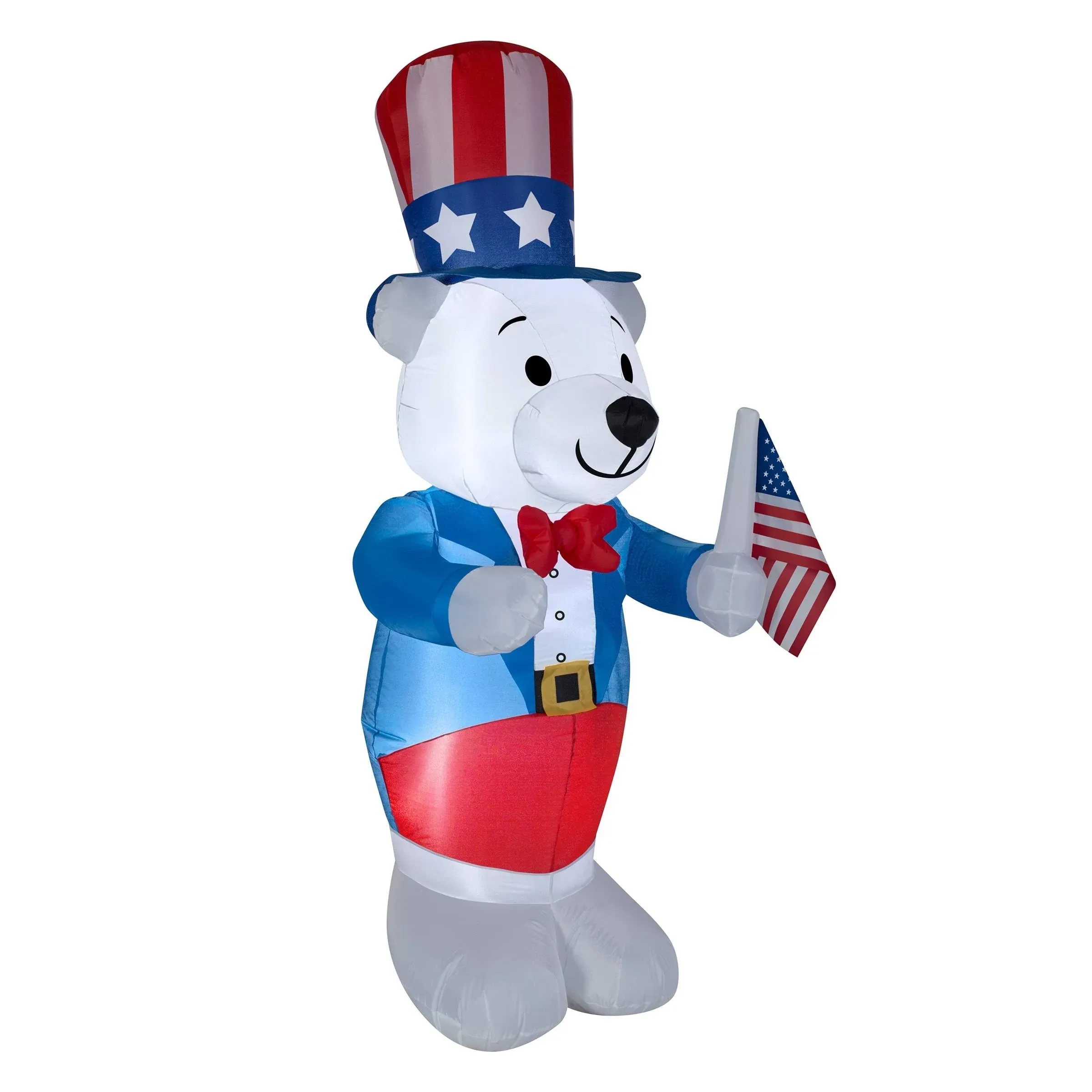 4 ft. Inflatable Fourth of July White Bear by National Tree Blue
