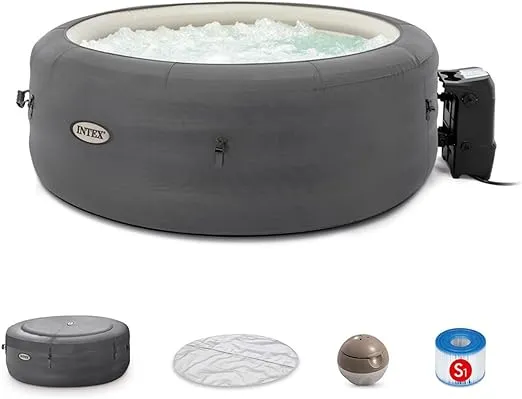 Intex 28481E Simple Spa 77in x 26in Inflatable Hot Tub with Filter Pump & Cover