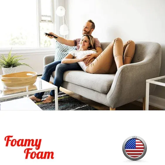 Foamy Foam High Density 5 inch Thick, 24 inch Wide, 24 inch Long Upholstery Foam, Cushion Replacement