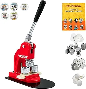 VEVOR Button Maker 1 inch Button Badge Maker 25mm Pins Punch Press Machine 499 p