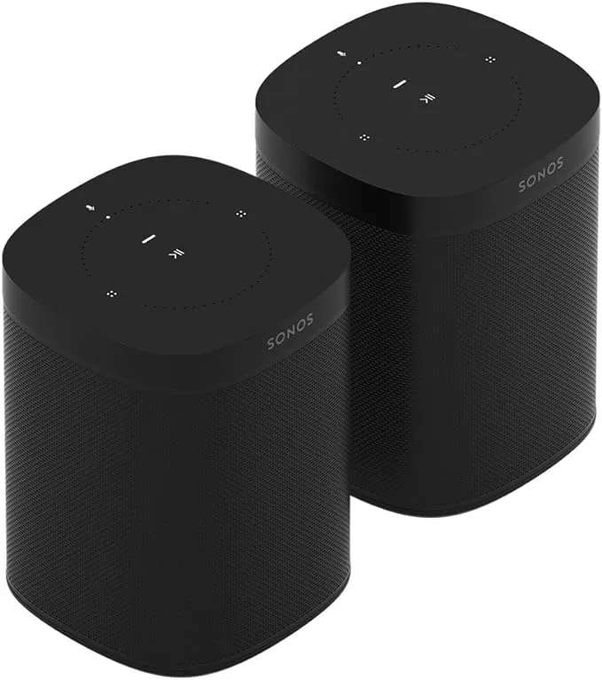 Two Room Set with All-new Sonos One - Smart Speaker with Alexa Voice Control Built-In. Compact Size with Incredible Sound for Any Room. (Black)