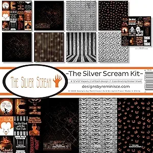 Reminisce The Silver Scream Scrapbook Collection Kit Paper Crafts, Multi Colored, 12-x-12-inch