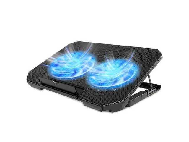 Laptop Cooling Pad with 2 USB Ports Adjustable Height for 12"-15.6" Laptops