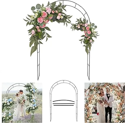 Adorox 7.5 ft White Metal Arch Wedding Garden Bridal Party Decoration Arbor (1)