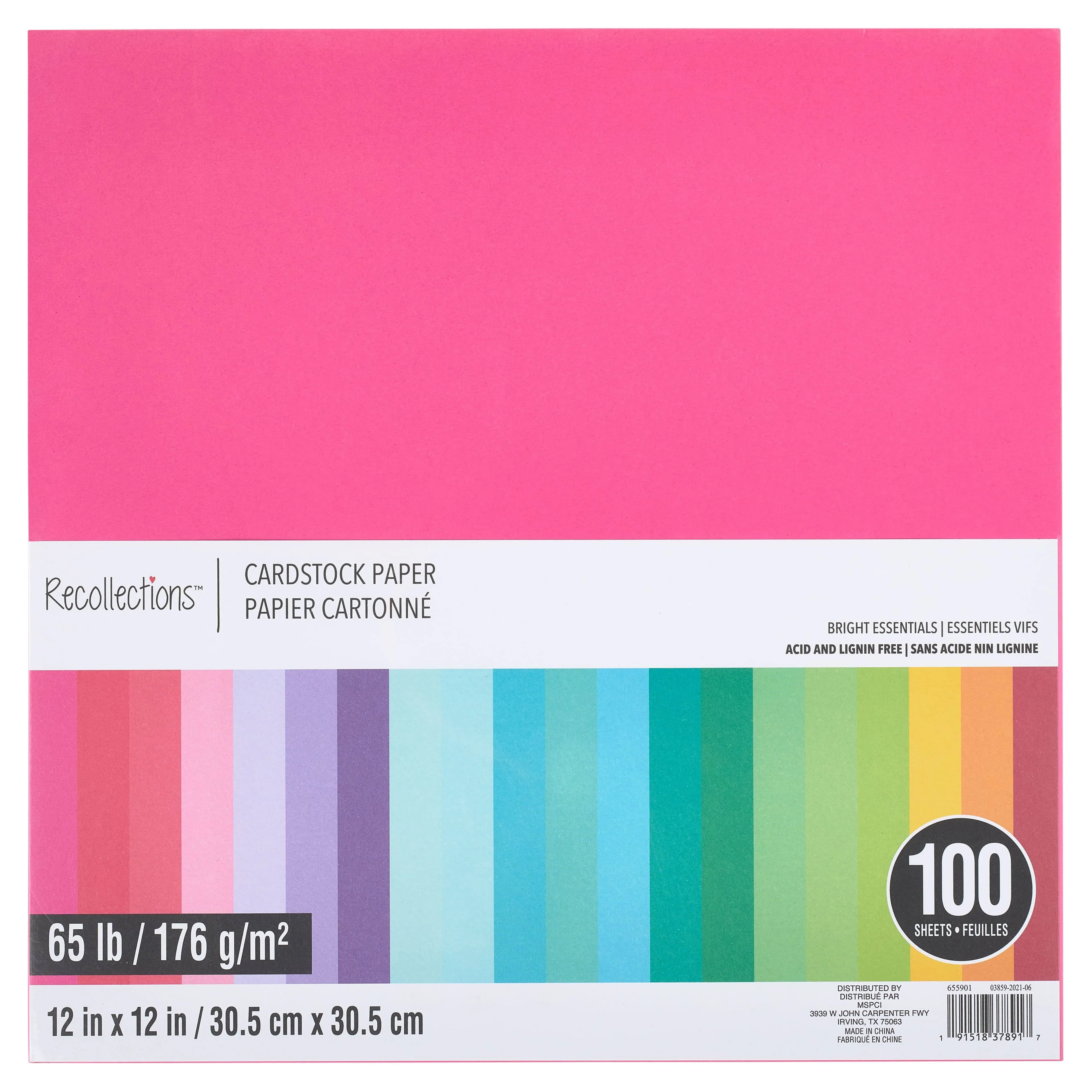 Bright Essentials 12" x 12" Cardstock Paper ct by Recollections 100 Sheets | Michaels
