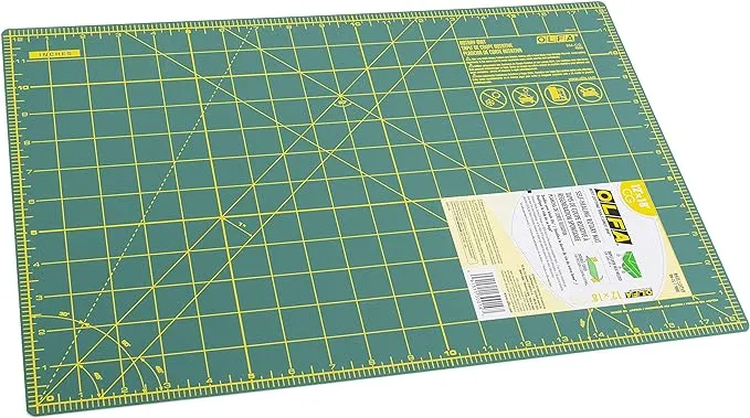 OLFA 9880 RM-CG 12-Inch x 18-Inch Self-Healing Double-Sided Rotary Mat, Green